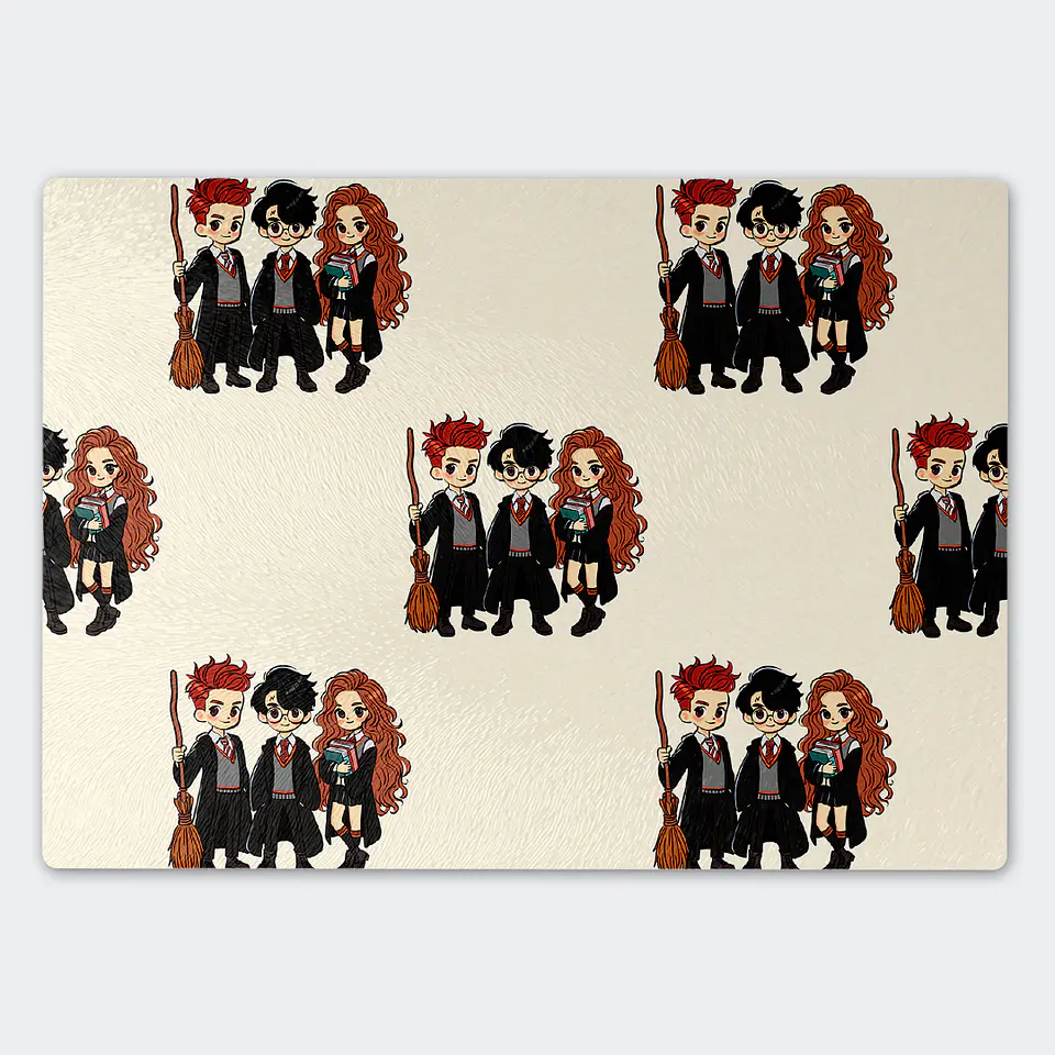 Tabla de cocina - Diseño Harry Potter Golden Trio Chibi 1