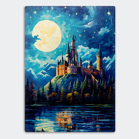 Tabla de cocina - Diseño Hogwarts Bajo la Luna