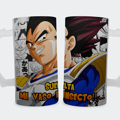 Shopero 500ml - Diseño Orgullo Saiyajin: Vegeta Suelta mi Vaso Insecto