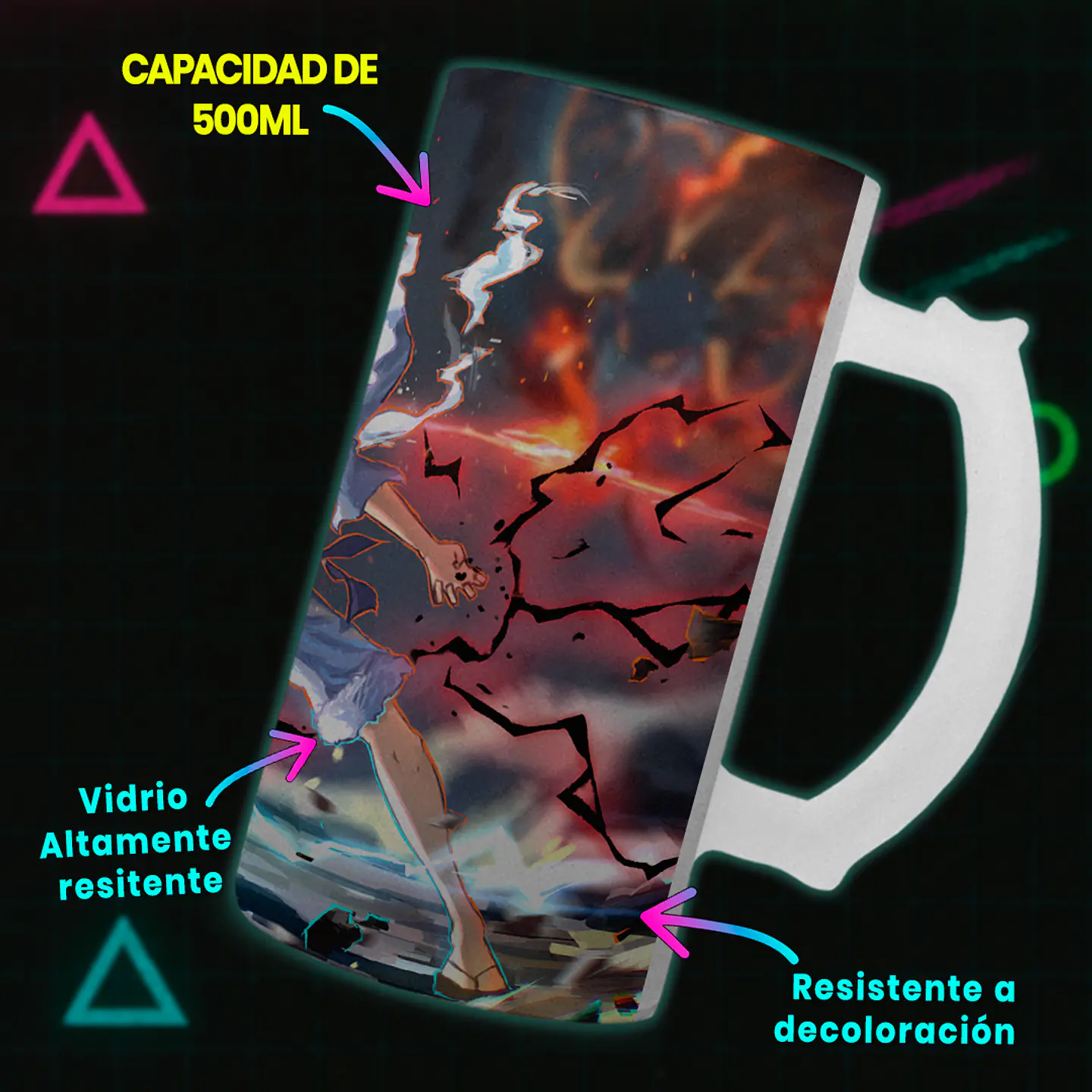 Shopero 500ml - Diseño Luffy Gear 5: El Guerrero de la Liberación 3