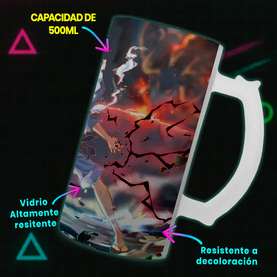 Shopero 500ml - Diseño Luffy Gear 5: El Guerrero de la Liberación 3