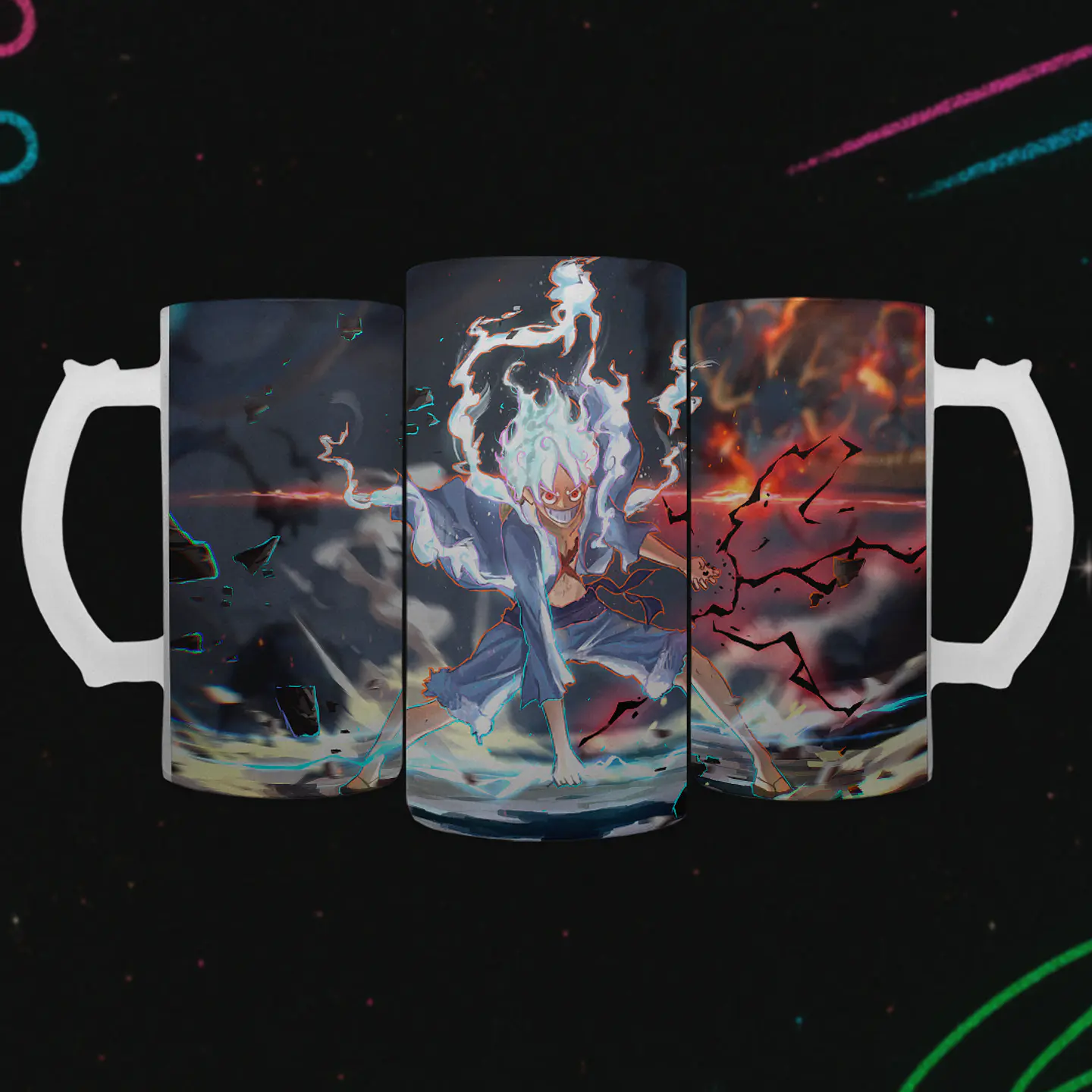 Shopero 500ml - Diseño Luffy Gear 5: El Guerrero de la Liberación 2