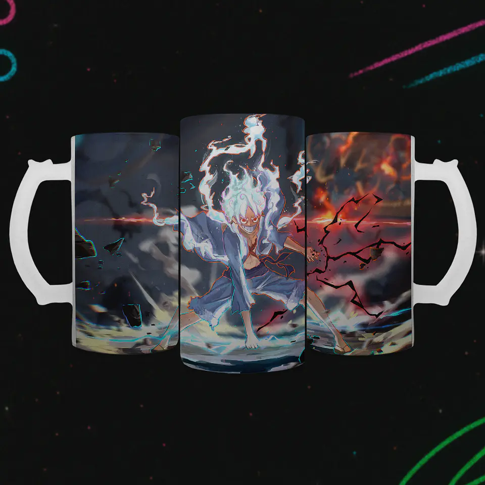 Shopero 500ml - Diseño Luffy Gear 5: El Guerrero de la Liberación 2