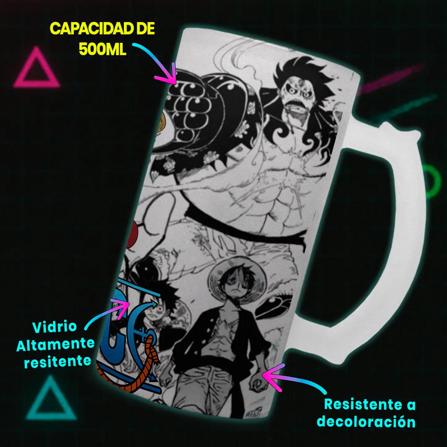 Shopero 500ml - Diseño Luffy Sombrero de Paja: Evolución Manga 3