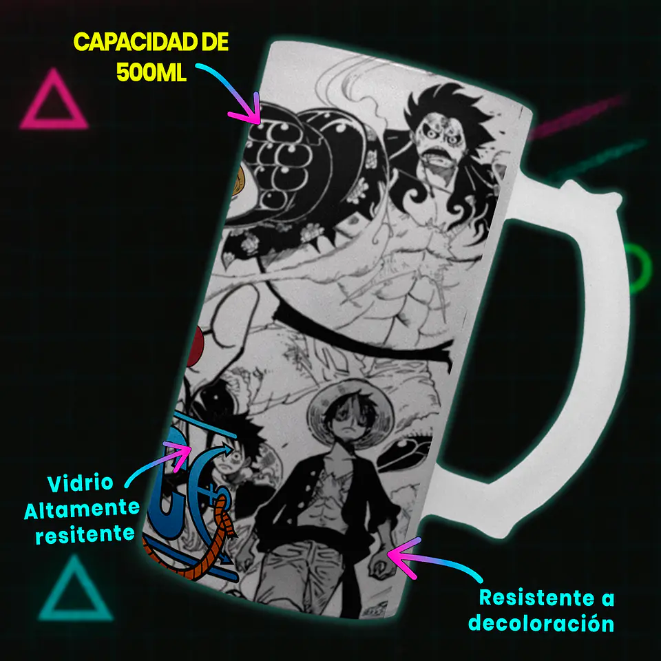 Shopero 500ml - Diseño Luffy Sombrero de Paja: Evolución Manga 3
