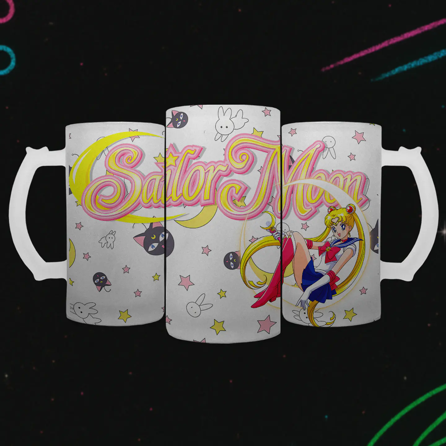 Shopero 500ml - Diseño Sailor Moon: Cristal de Plata y Poder Lunar 2