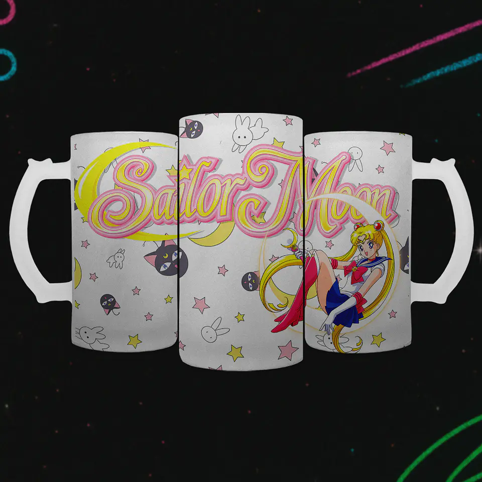 Shopero 500ml - Diseño Sailor Moon: Cristal de Plata y Poder Lunar 2