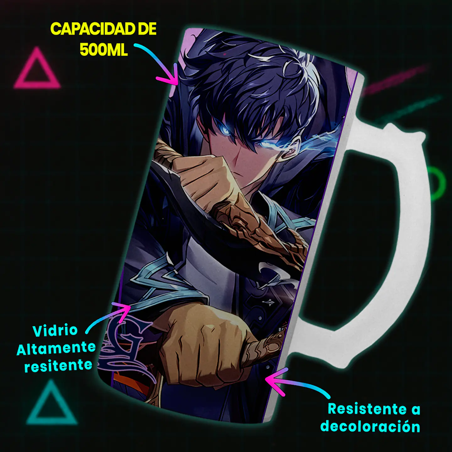 Shopero 500ml - Diseño Sung Jin-woo: El Despertar del Monarca de las Sombras 3