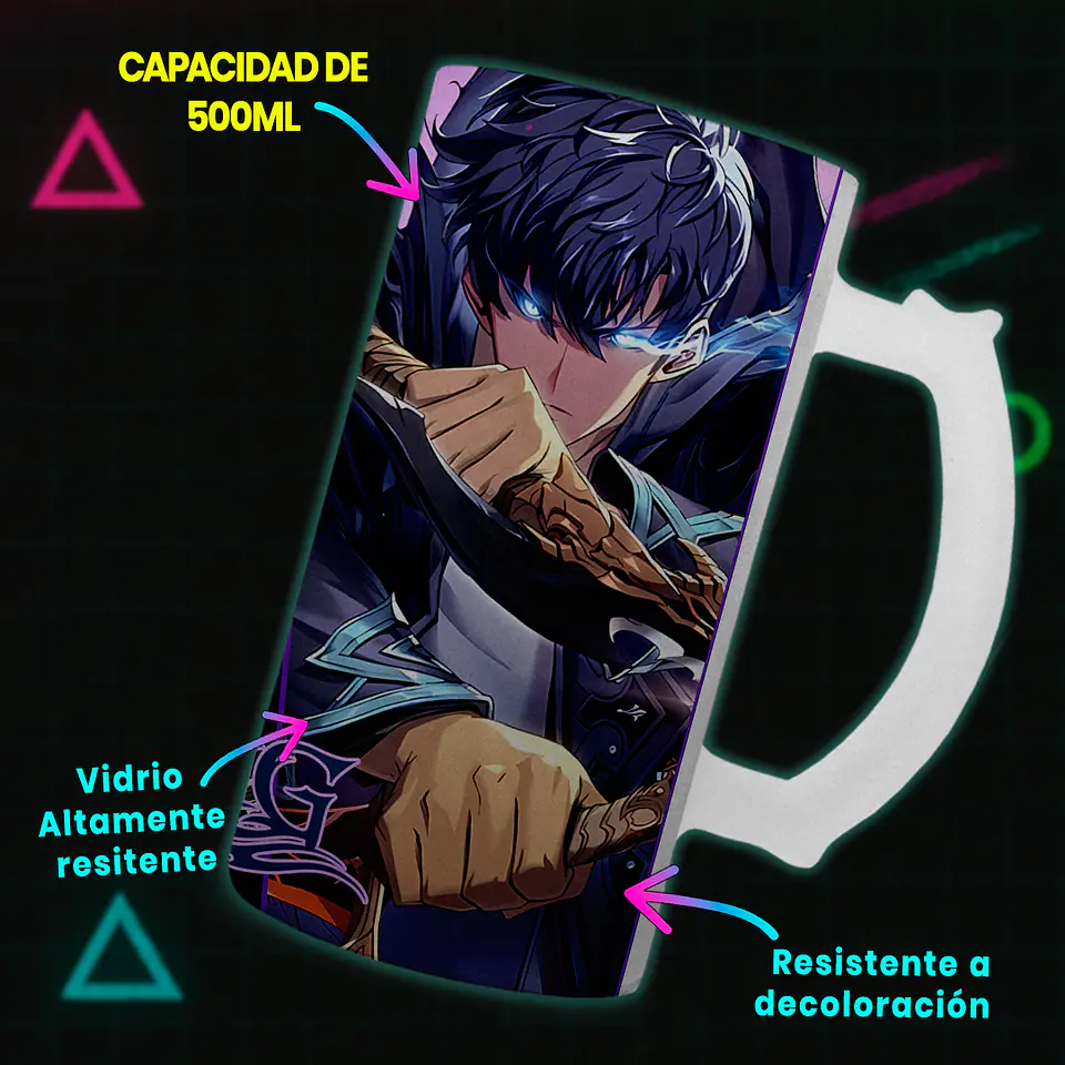 Shopero 500ml - Diseño Sung Jin-woo: El Despertar del Monarca de las Sombras 3