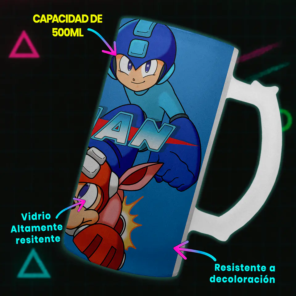 Shopero 500ml - Diseño Mega Man & Rush 3