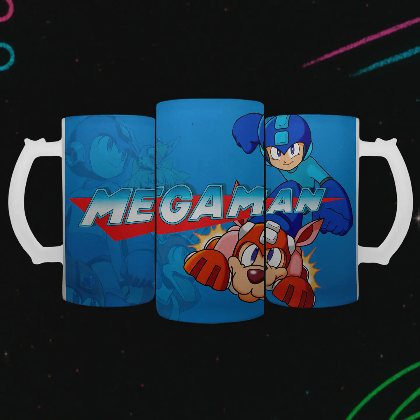 Shopero 500ml - Diseño Mega Man & Rush 2