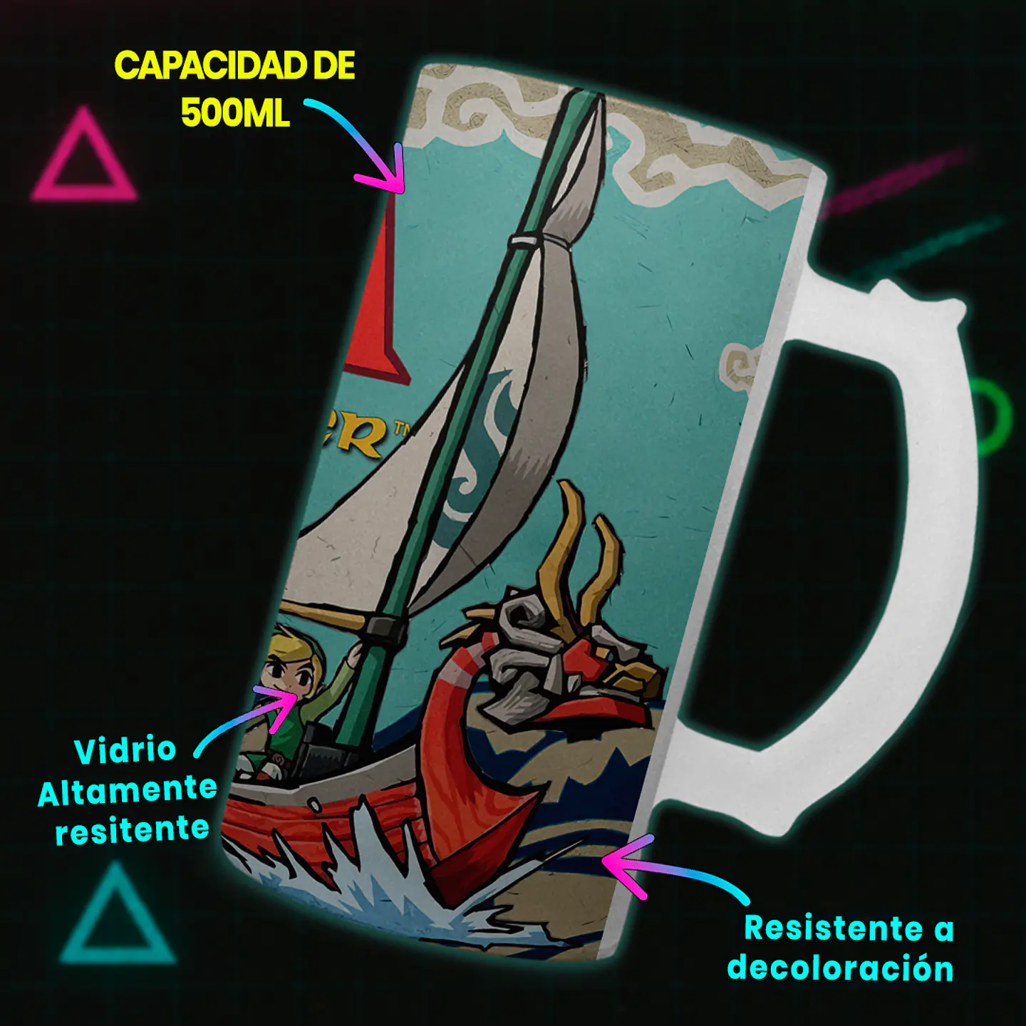 Shopero 500ml - Diseño The Wind Waker: Link y el Mascarón Rojo 3
