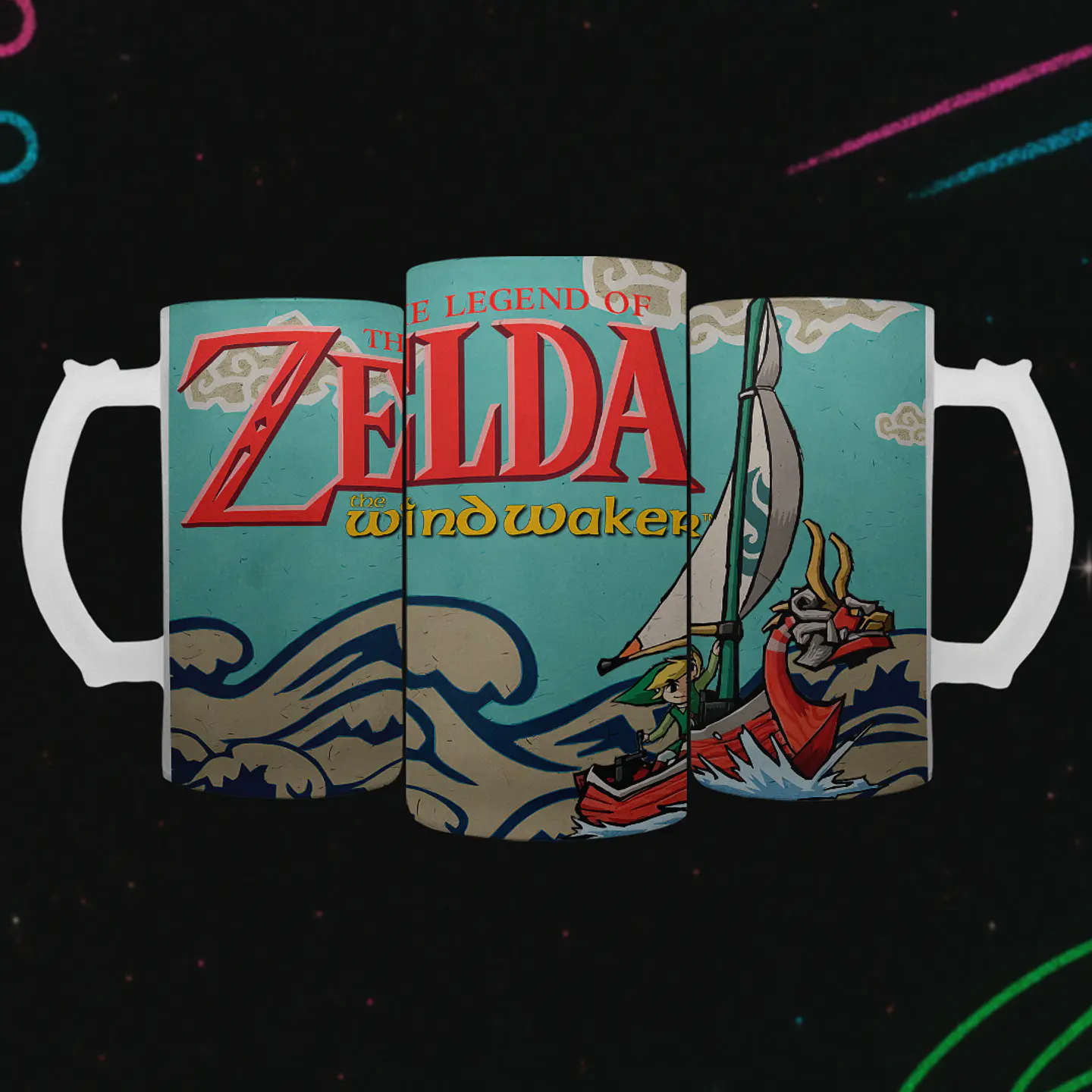 Shopero 500ml - Diseño The Wind Waker: Link y el Mascarón Rojo 2
