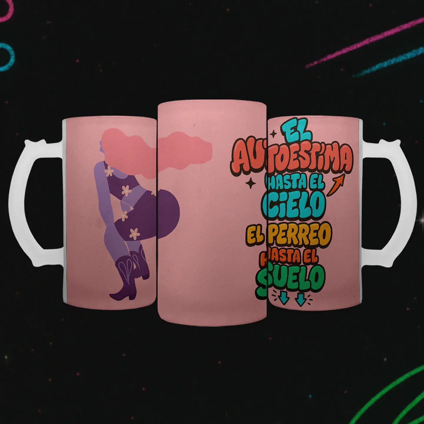 Shopero 500ml - Diseño Autoestima al Cielo: Empoderamiento y Perreo 2