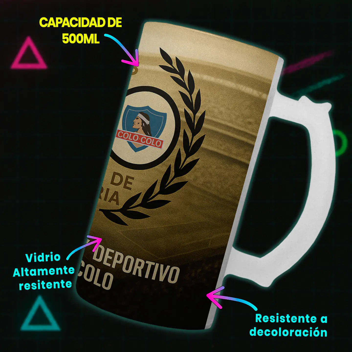 Shopero 500ml - Diseño Colo-Colo: 100 Años de Gloria (1925-2025) 3