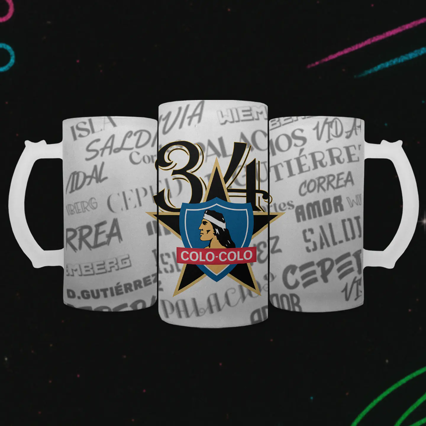 Shopero 500ml - Diseño Colo-Colo: La 34 y el Plantel de Gloria 2