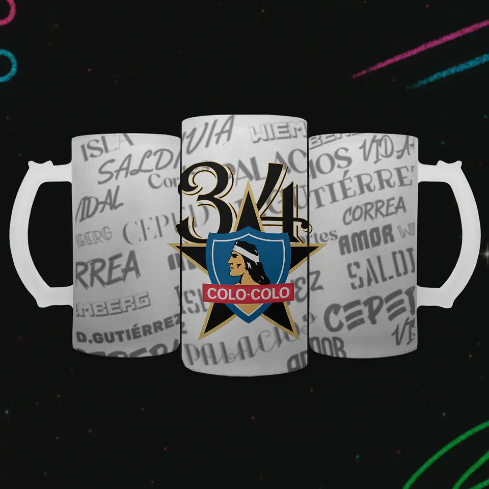 Shopero 500ml - Diseño Colo-Colo: La 34 y el Plantel de Gloria 2