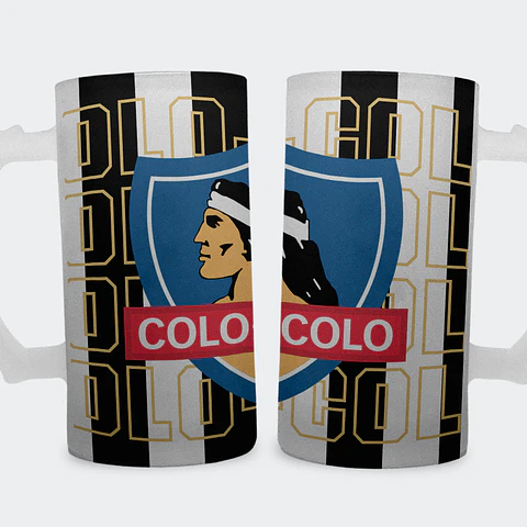 Shopero 500ml - Diseño Colo-Colo: Escudo Institucional y Franjas Albas
