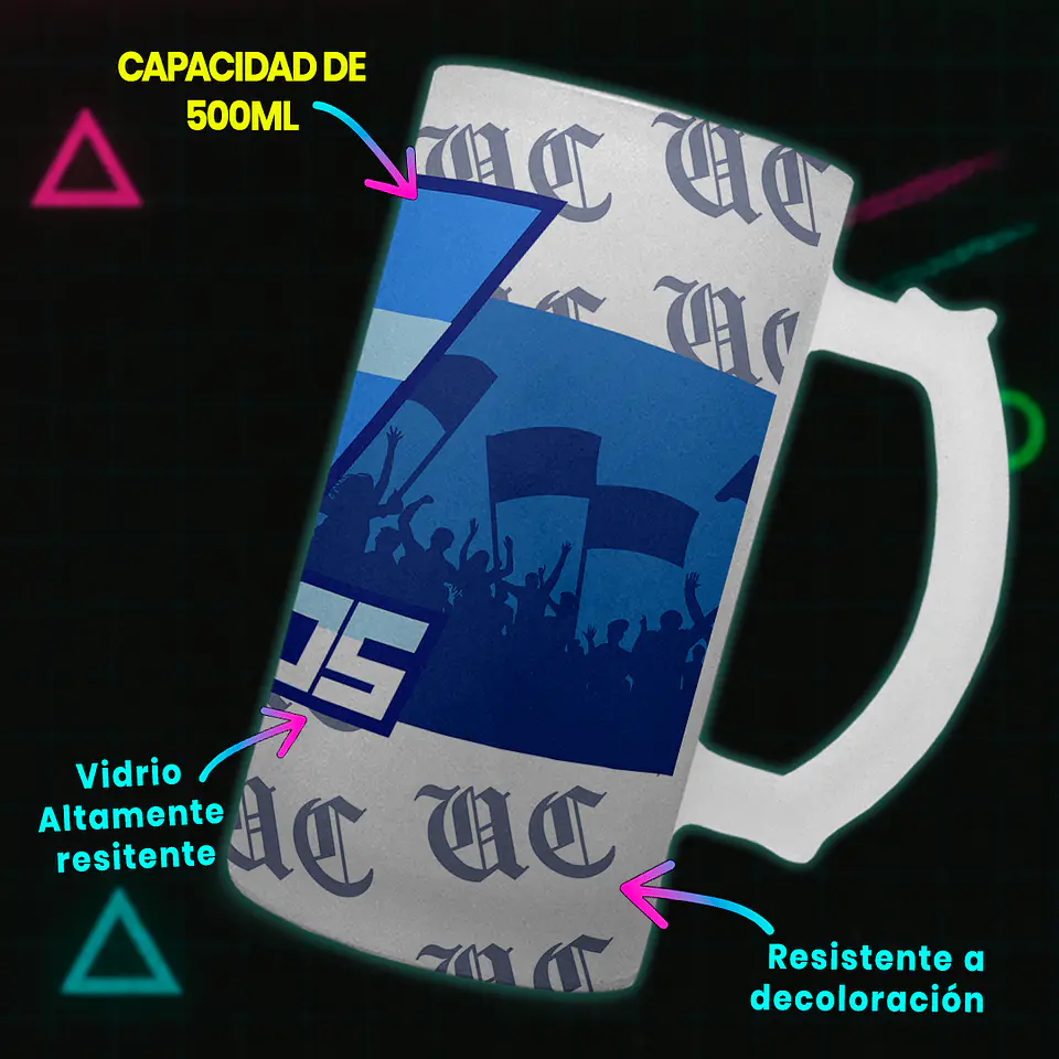 Shopero 500ml - Diseño Cruzados: Caballero de la Franja 3