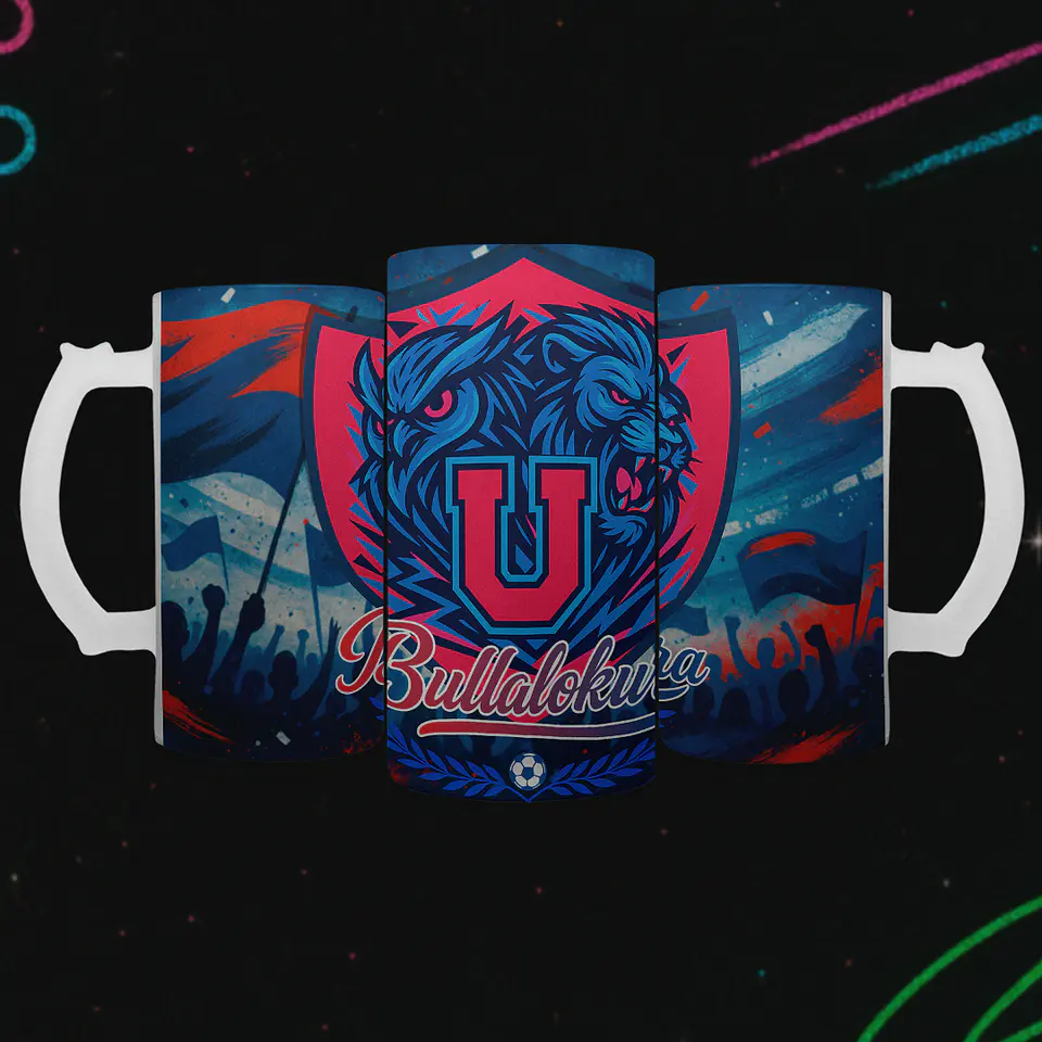 Shopero 500ml - Diseño U. de Chile: Bullalokura y Corazón Azul 2