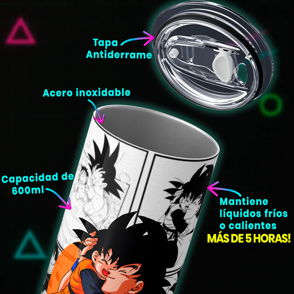 Vaso térmico 600ml - Diseño Goku y Gohan Manga Memories 4
