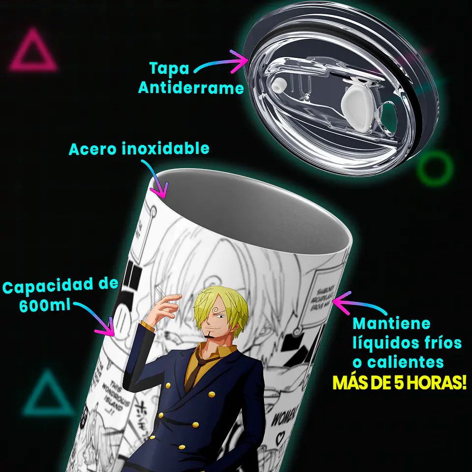 Vaso térmico 600ml - Diseño Sanji Diable Jambe Manga 4