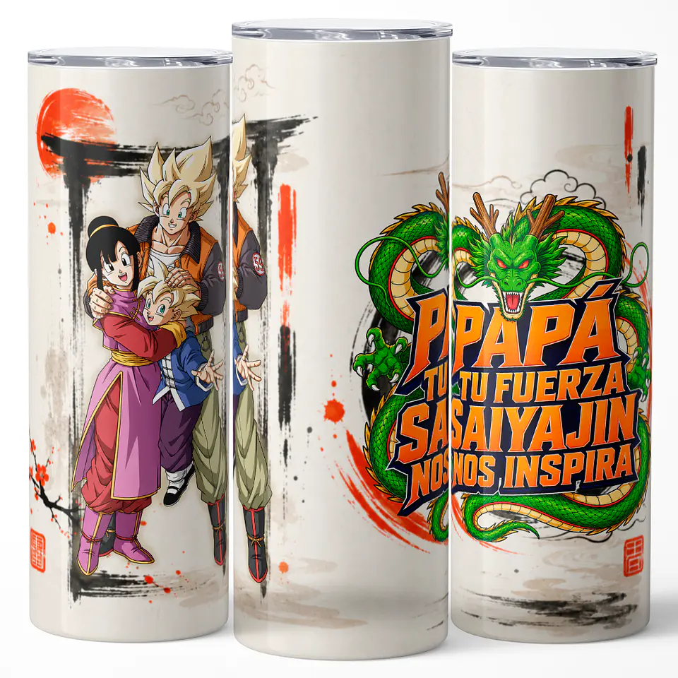 Vaso térmico 600ml - Diseño Goku Papá Fuerza Saiyajin 2