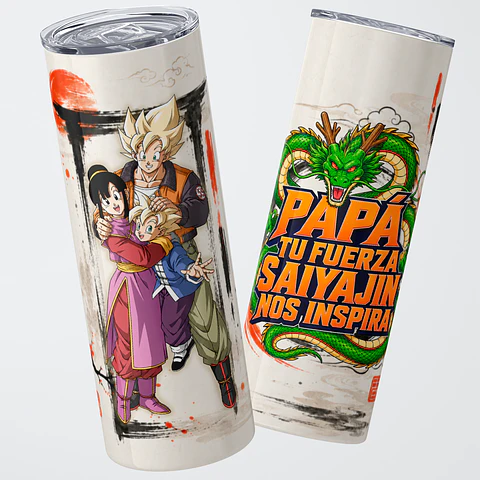 Vaso térmico 600ml - Diseño Goku Papá Fuerza Saiyajin
