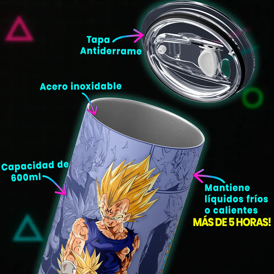 Vaso térmico 600ml - Diseño Papá Majin Vegeta Sacrificio Heroico 3