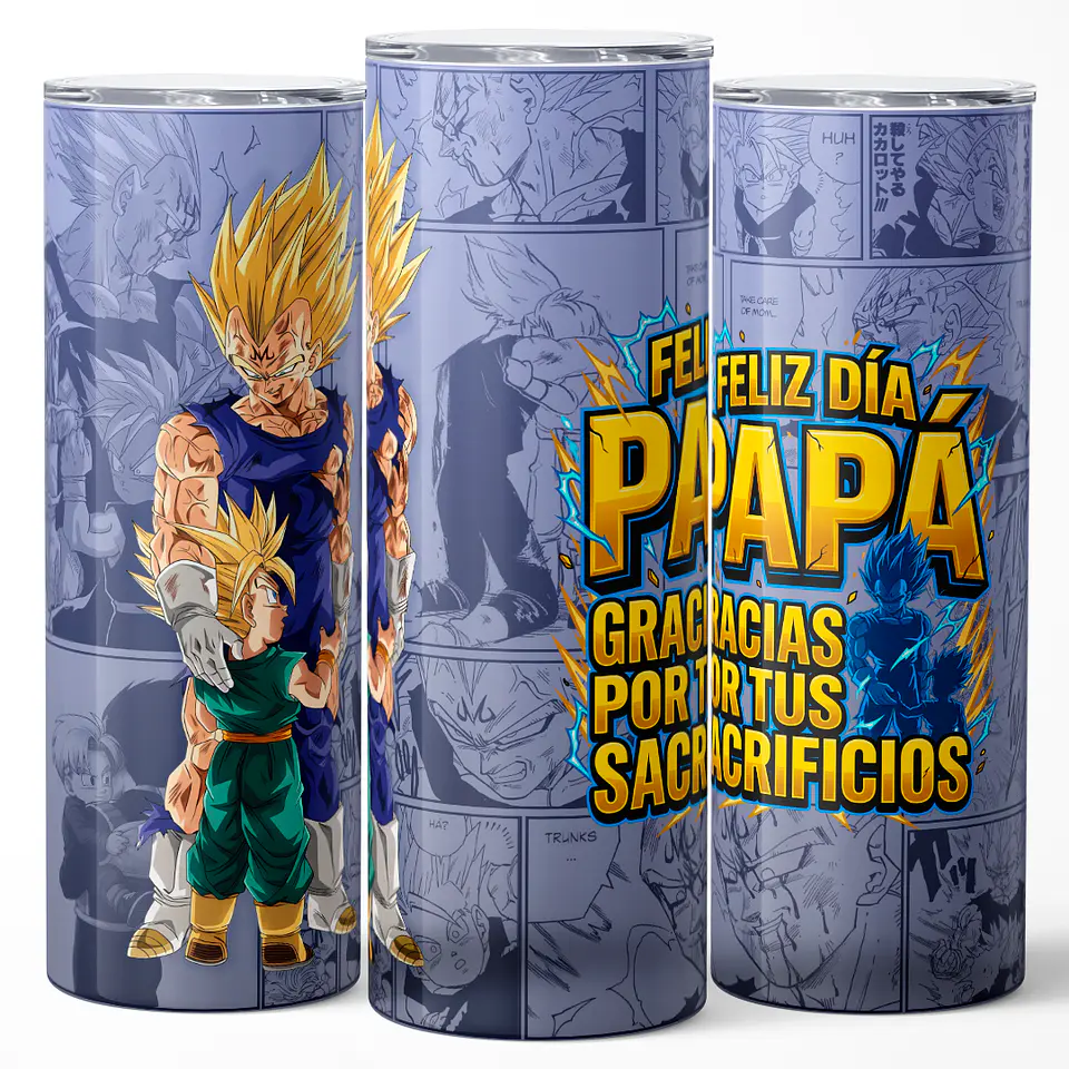 Vaso térmico 600ml - Diseño Papá Majin Vegeta Sacrificio Heroico 2