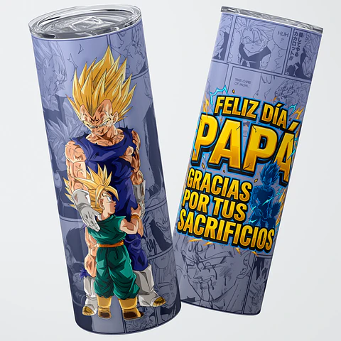 Vaso térmico 600ml - Diseño Papá Majin Vegeta Sacrificio Heroico