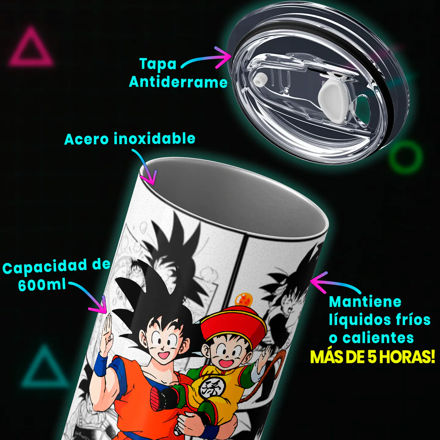 Vaso térmico 600 ml – Diseño Goku & Gohan 3