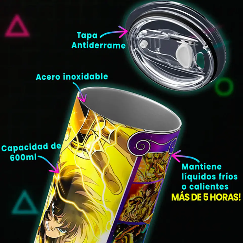 Mug Termo Saint Seiya Dohko De Libra 600ml 4