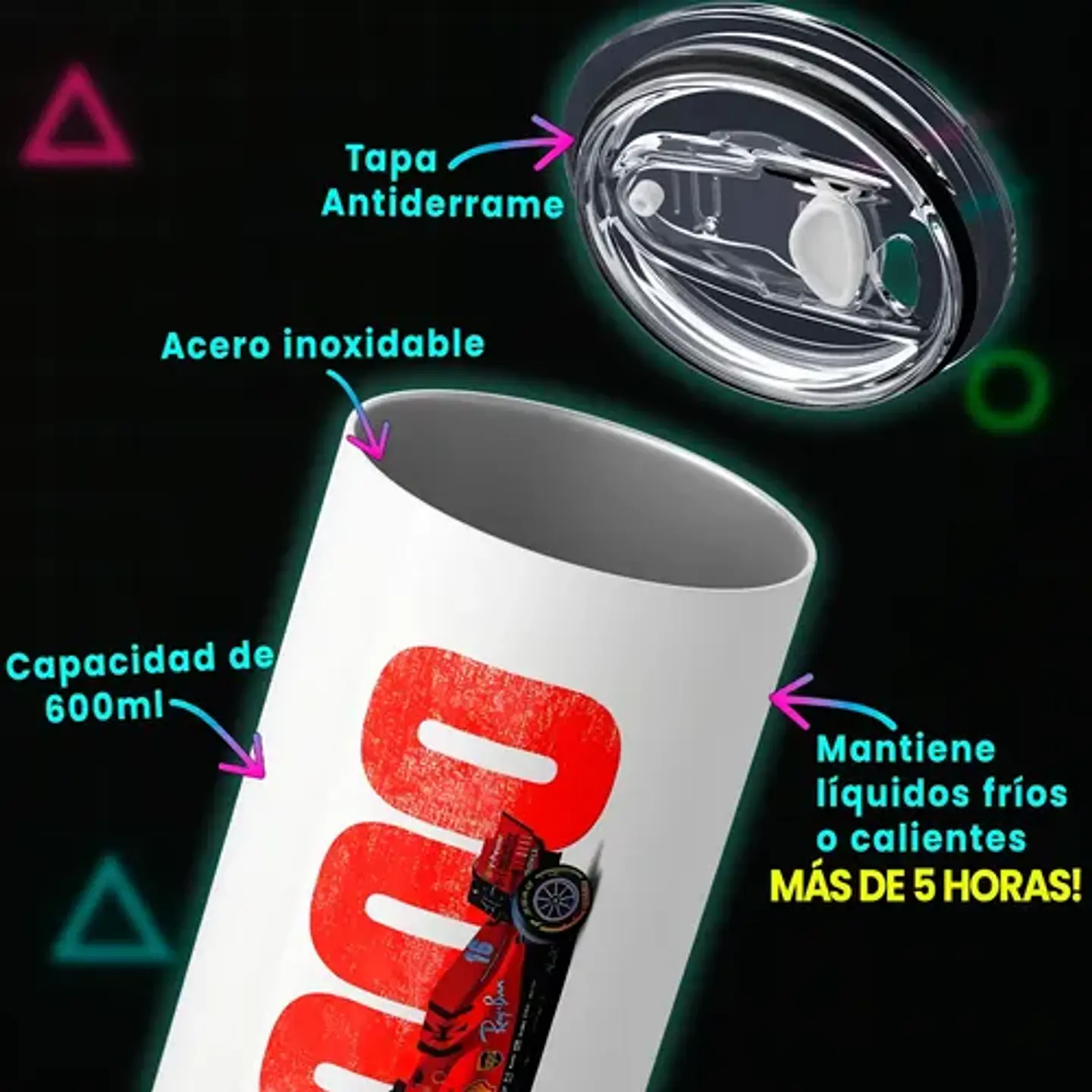 Mug Termo Formula 1 Ferrari Sf1000 Vertical Bold 600ml 3