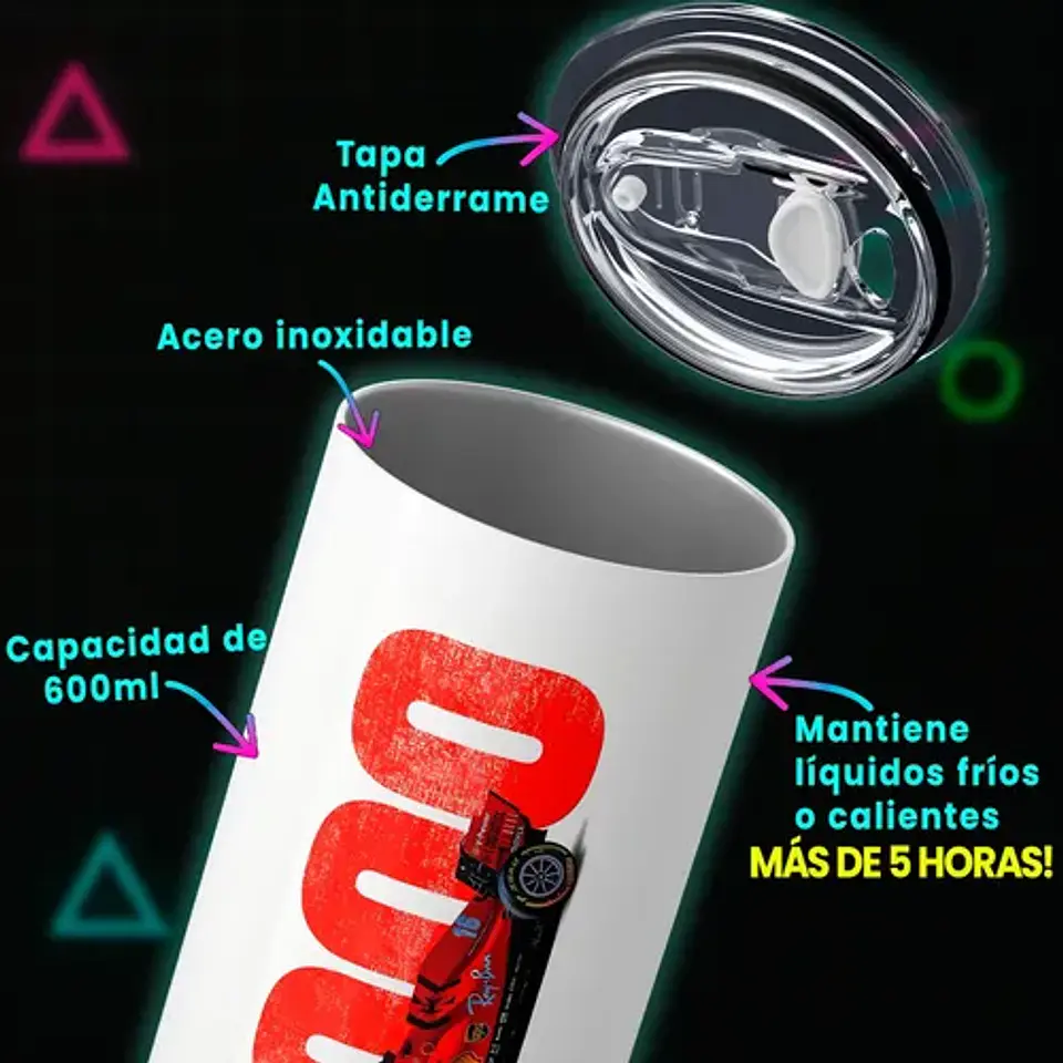 Mug Termo Formula 1 Ferrari Sf1000 Vertical Bold 600ml 3