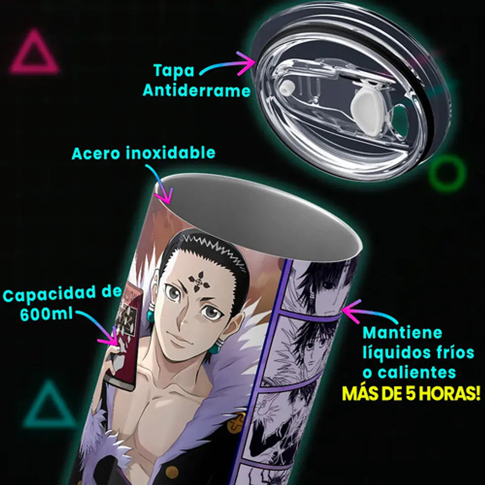 Mug Termo Hunter X Hunter Kuroro Lucifer 600ml 4