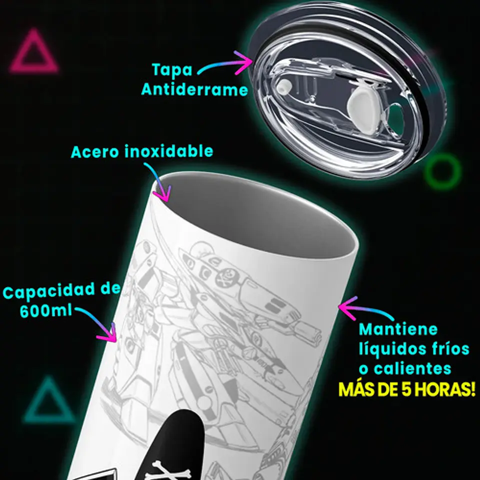 Mug Termo Macross Skull Squadron Elite 600ml 3