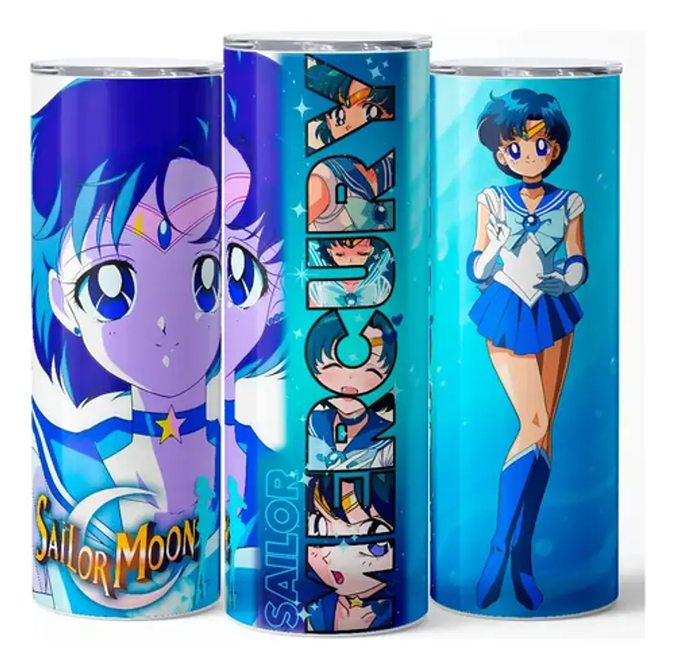 Mug Termo Sailor Moon Mercury Aqua Bubble 600ml 3