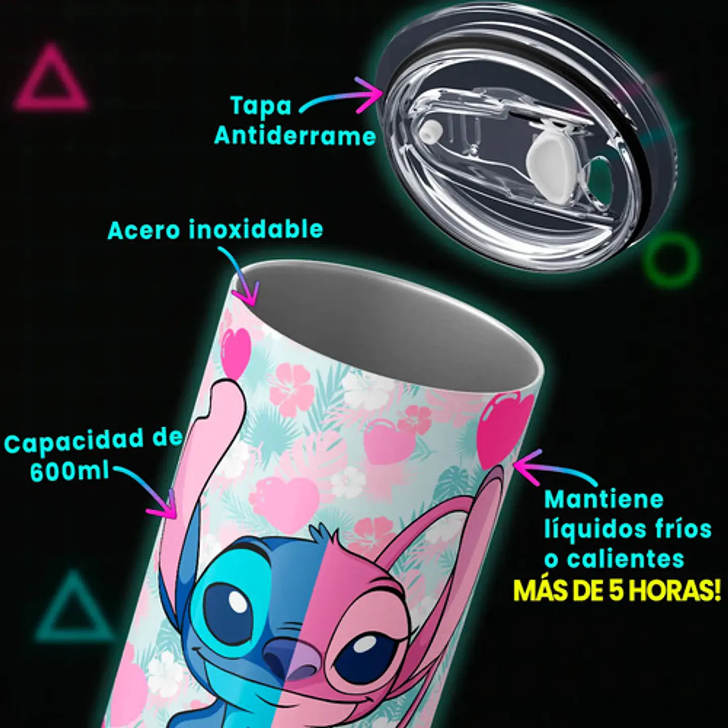 Mug Termo Disney Stitch & Angel 600ml 4