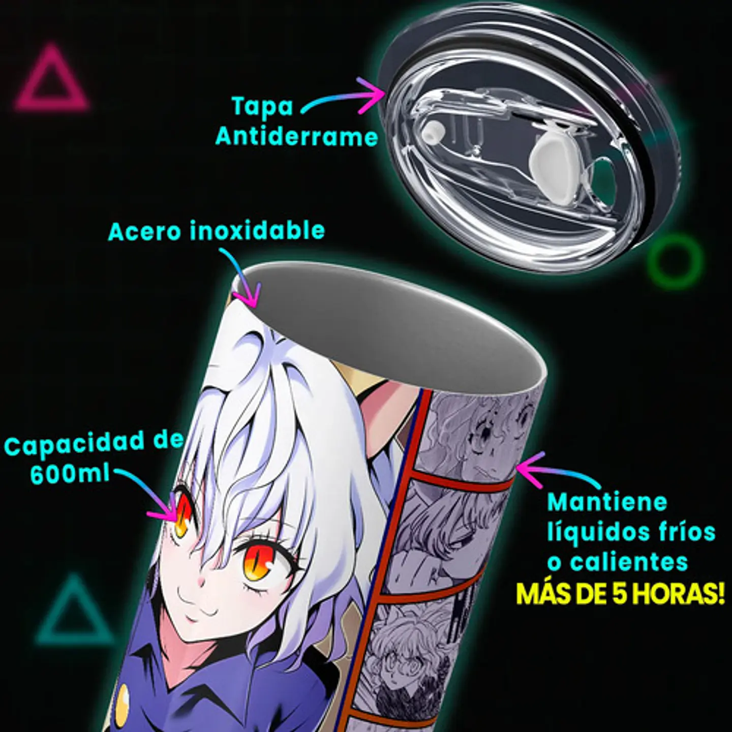Mug Termo Hunter X Hunter Neferpitou Royal Instinct 600ml 4