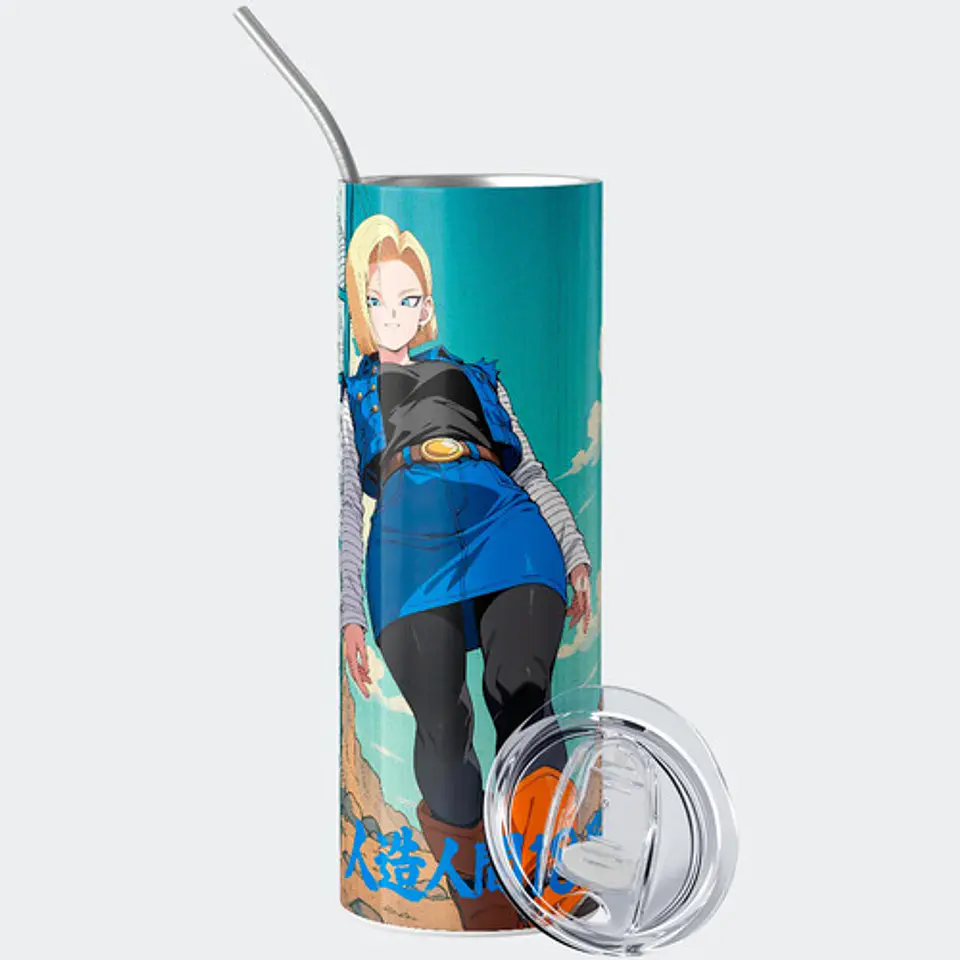 Mug Termo Dragon Ball Androide N18 600ml 2