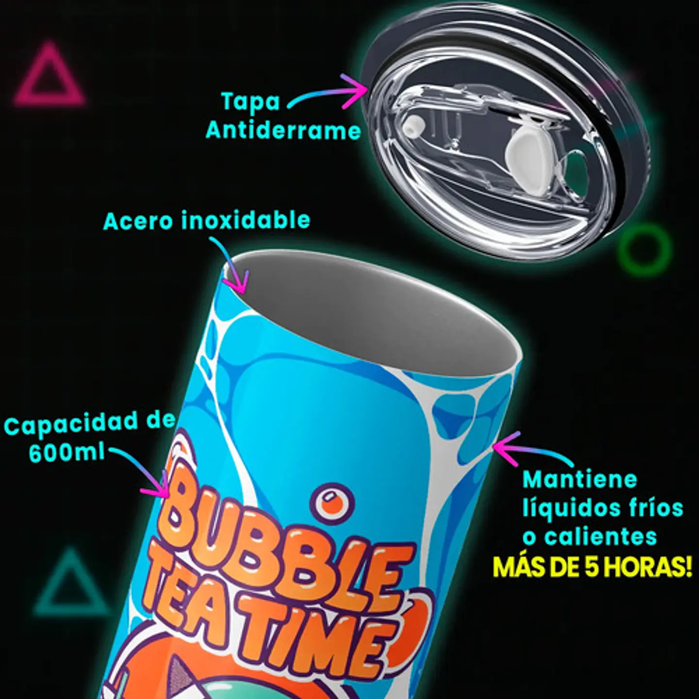 Mug Termo Pokémon Squirtle Squad Bubble Tea 600ml 3