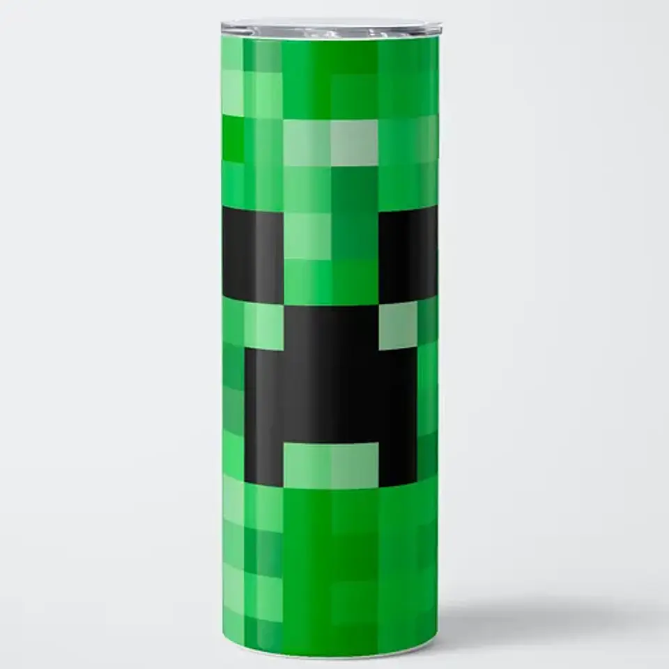 Mug Termo Minecraft Creeper Pixel Face 600ml 1