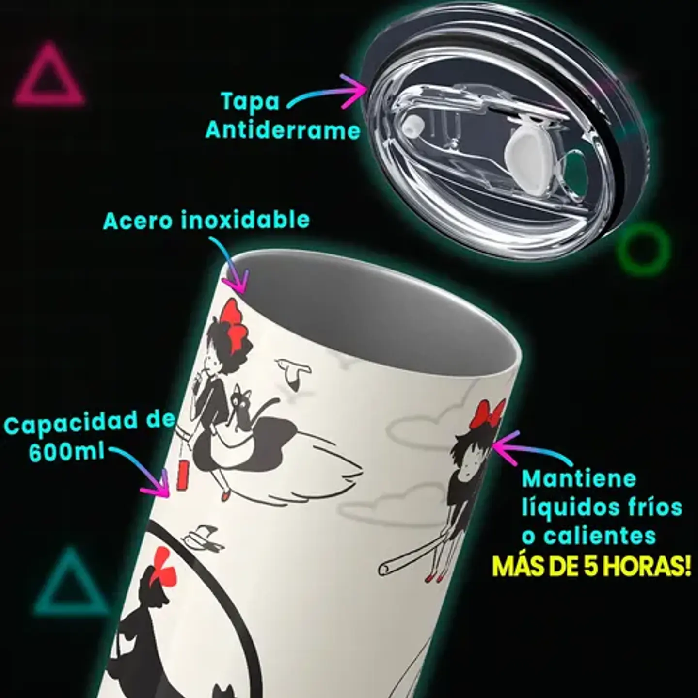 Mug Termo Studio Ghibli Kiki's Magical Delivery 600ml 4