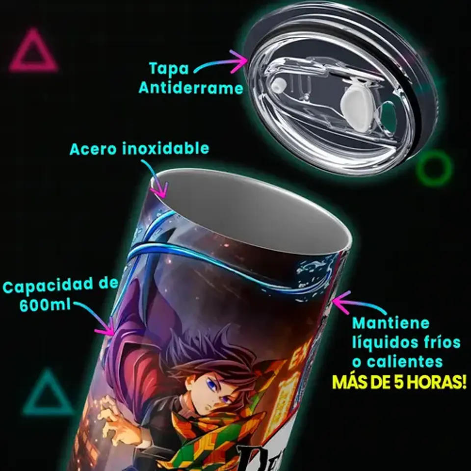 Mug Termo Demon Slayer Giyu Tomioka Tidal Harmony 600ml 4