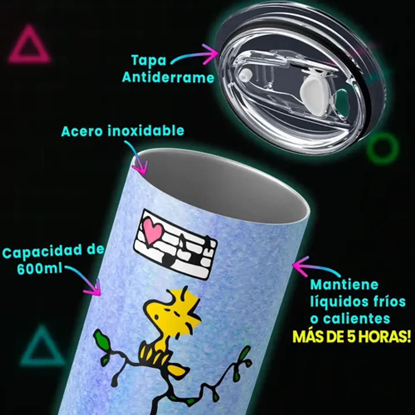 Mug Termo Snoopy & Woodstock 600ml 3