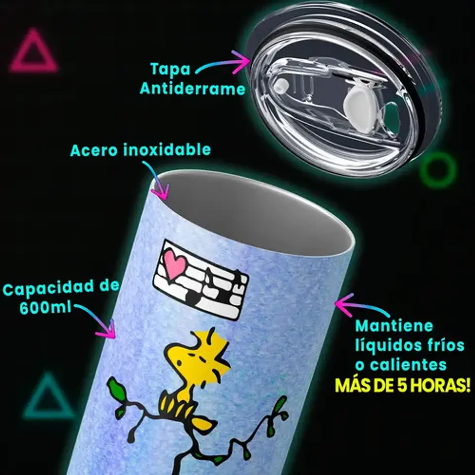 Mug Termo Snoopy & Woodstock 600ml 3