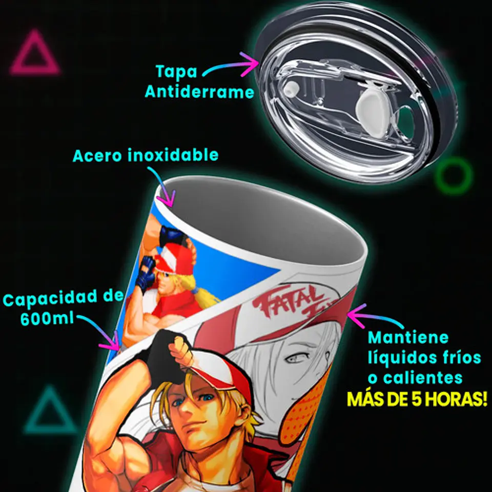 Mug Termo Fatal Fury Terry Bogard    Retro 600ml 4