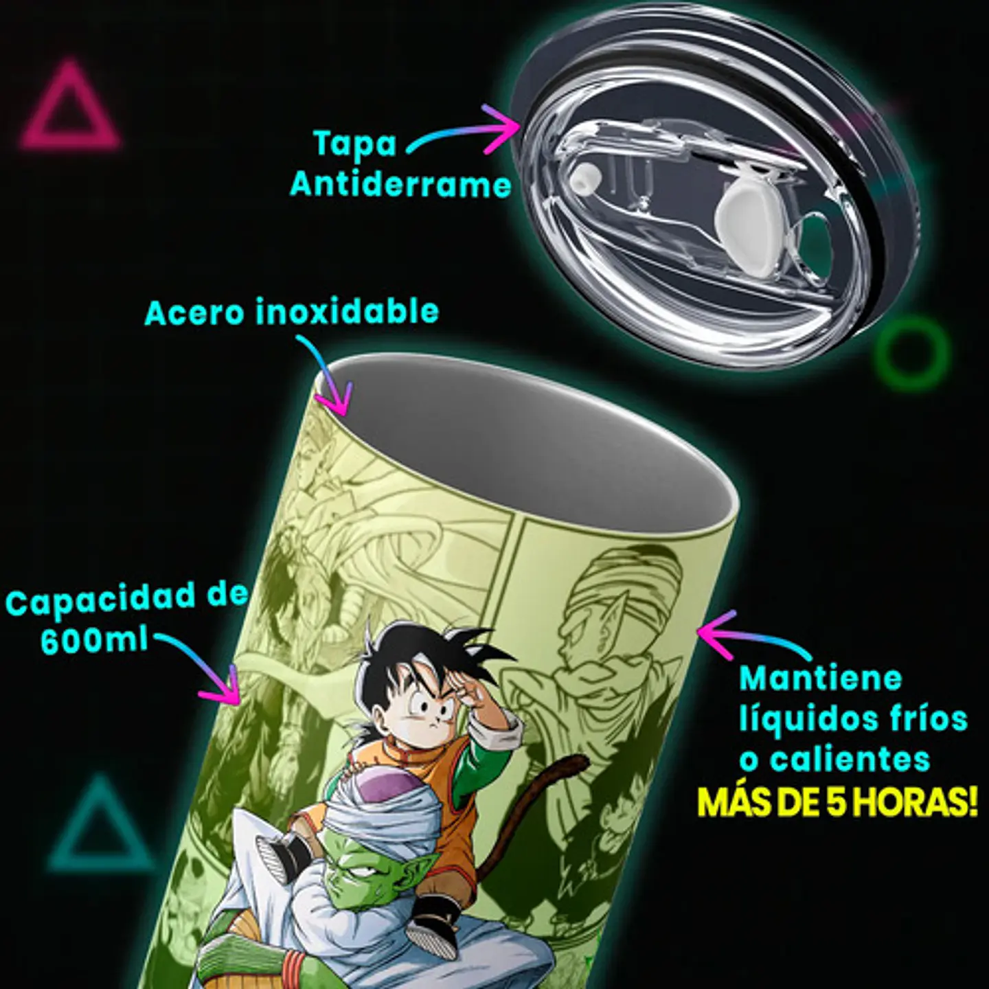 Mug Termo Dragon Ball Padrastro Entrenamiento 600ml 3