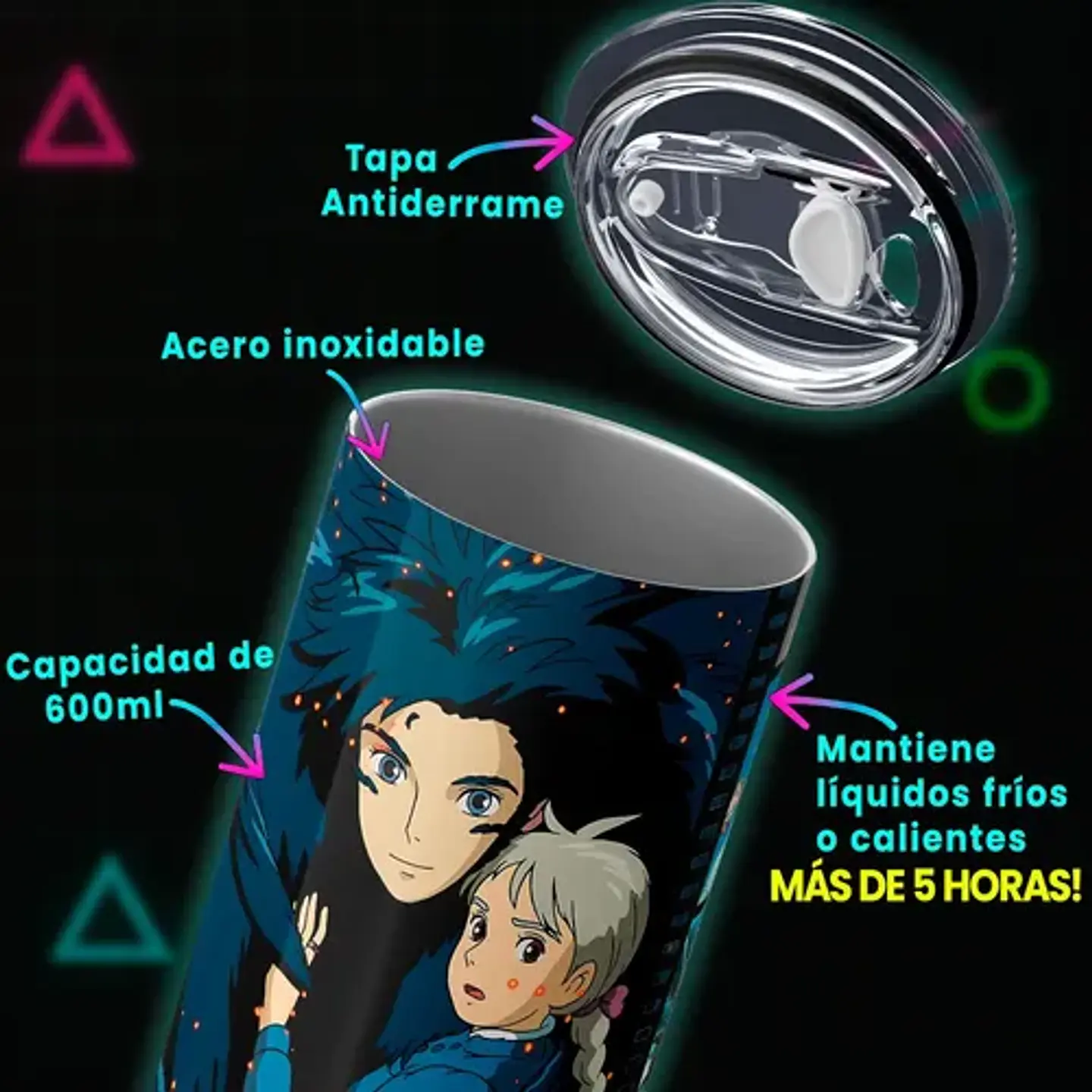 Mug Termo Studio Ghibli Howl Moving Cinema 600ml 4